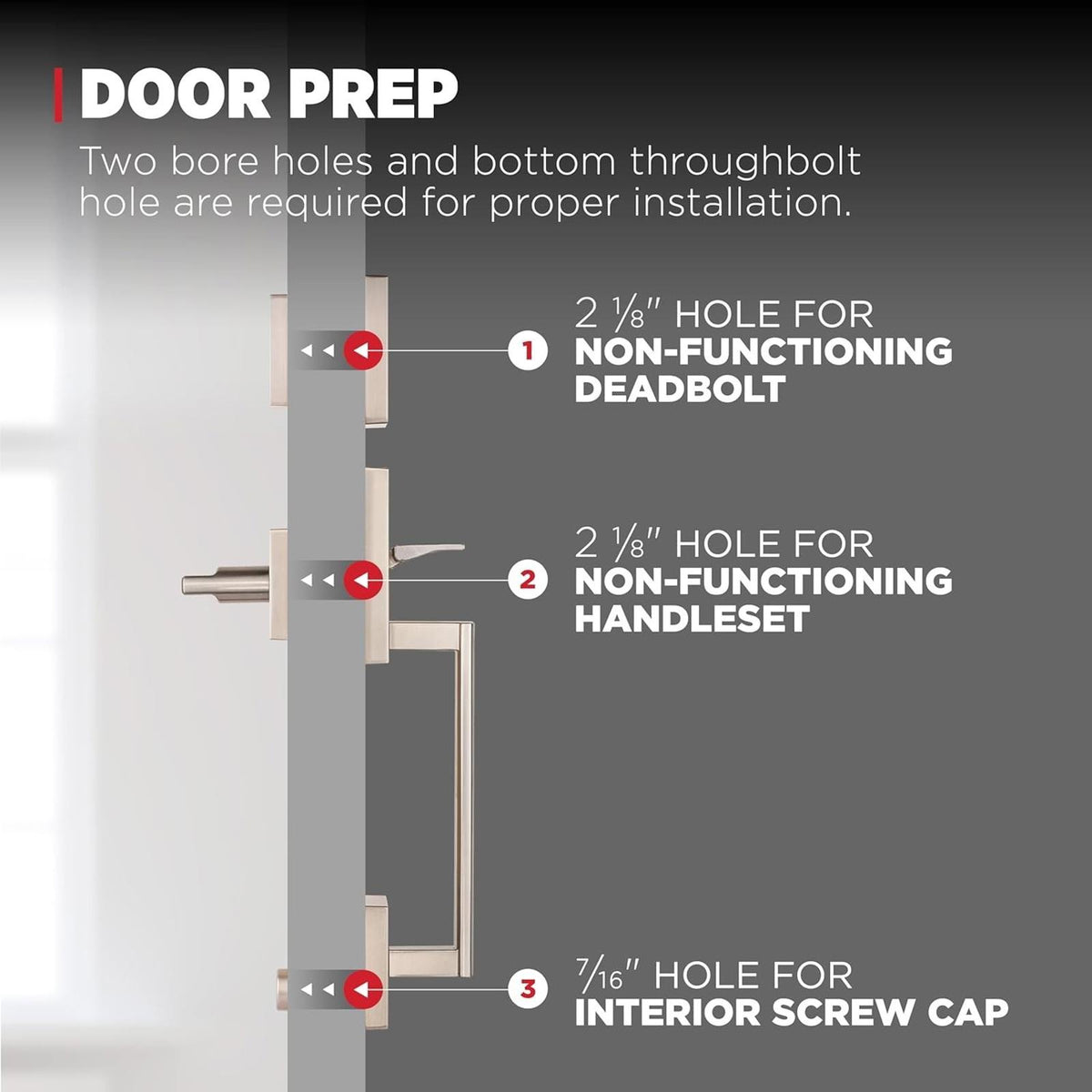 Kwikset San Clemente Non-Functioning Front Door Lock Handle Gray
