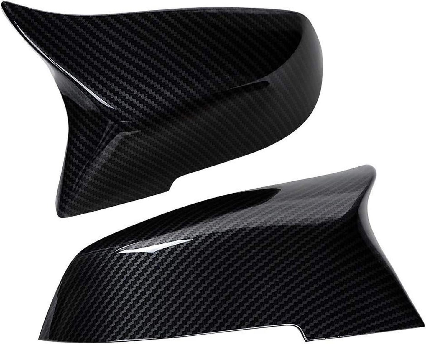 LH RH Door Wing ABS Carbon Fiber Side Mirror Cover Cap Compatible with BMW