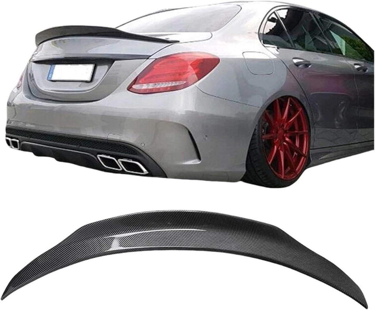 Carbon Rear Trunk Spoiler Wing Fit For Benz W205 C180 C200 C300 C43 C63 2015-20