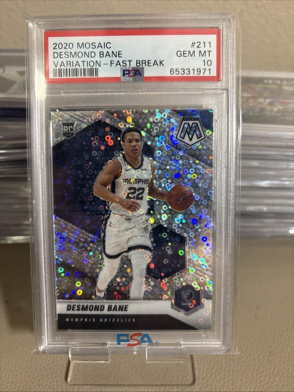 2020-21 Mosaic Desmond Bane RC Fast Break Disco Variation Silver #211 PSA 10 GEM