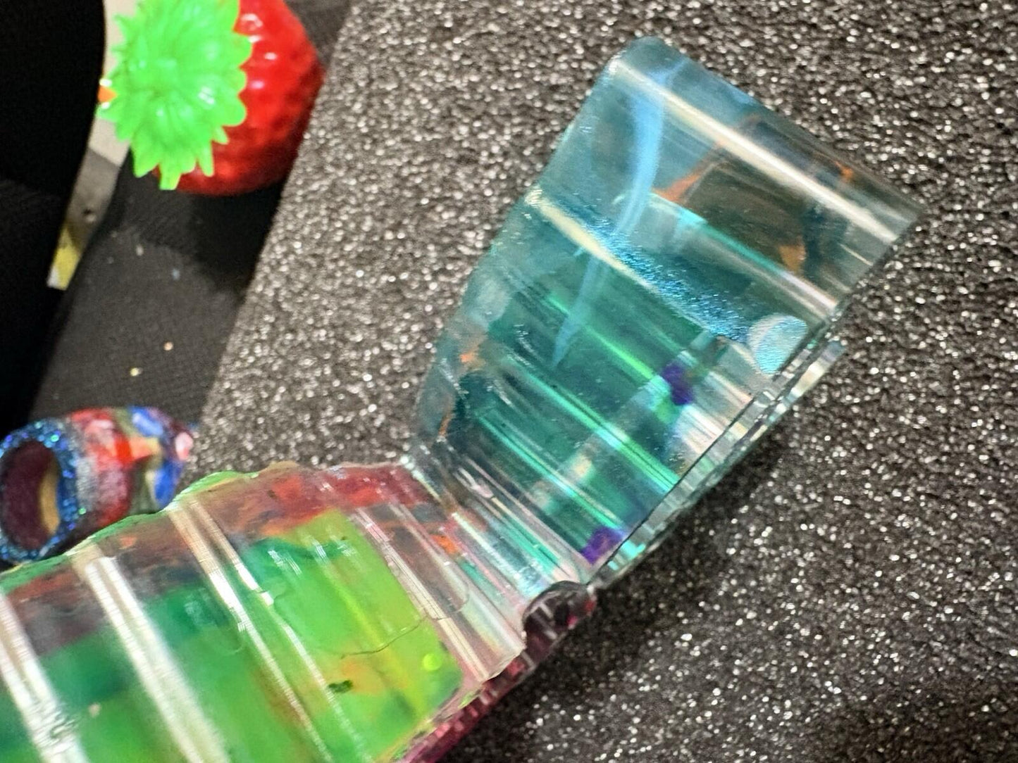 Flower Handmade Epoxy Resin Ash Tray Multicolored Layered A Define Center Piece