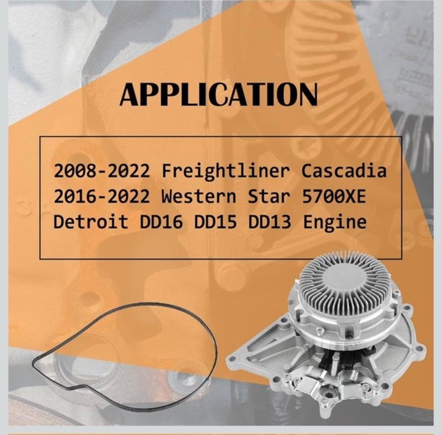 Detroit DD15 DD13 Belt Driven Water Pump EA4712001101 Fits Freightliner Cascadia