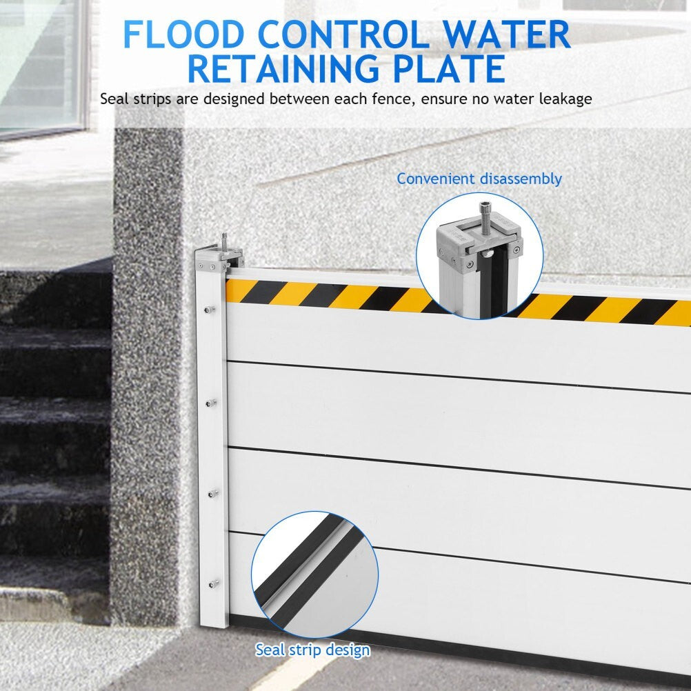 Flood Barrier for Home Aluminum Alloy Garage Door Water Barrier H31.5in W3.5FT