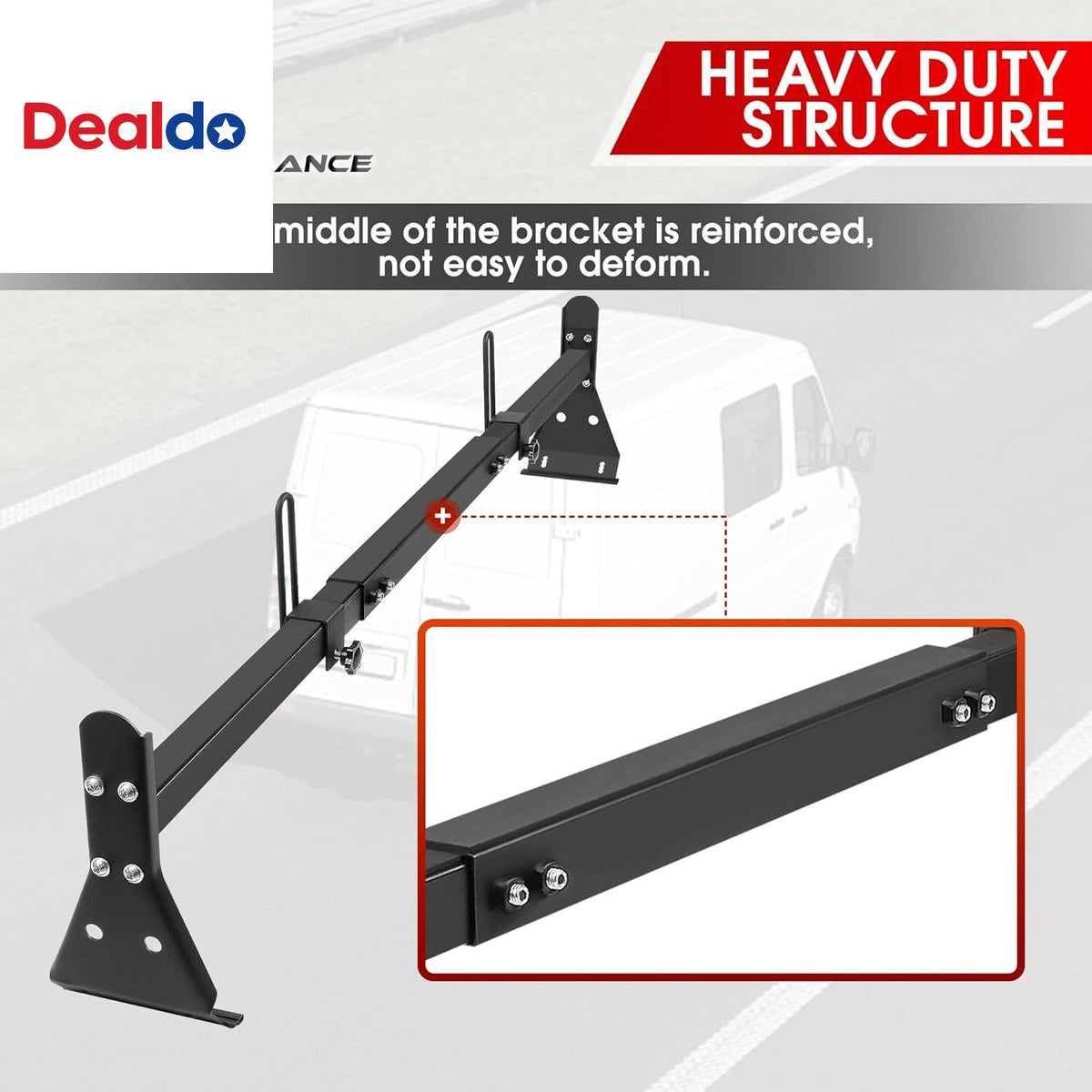 Van Ladder Roof Rack Compatible with Chevy, Ford Adjustable 49"-59"