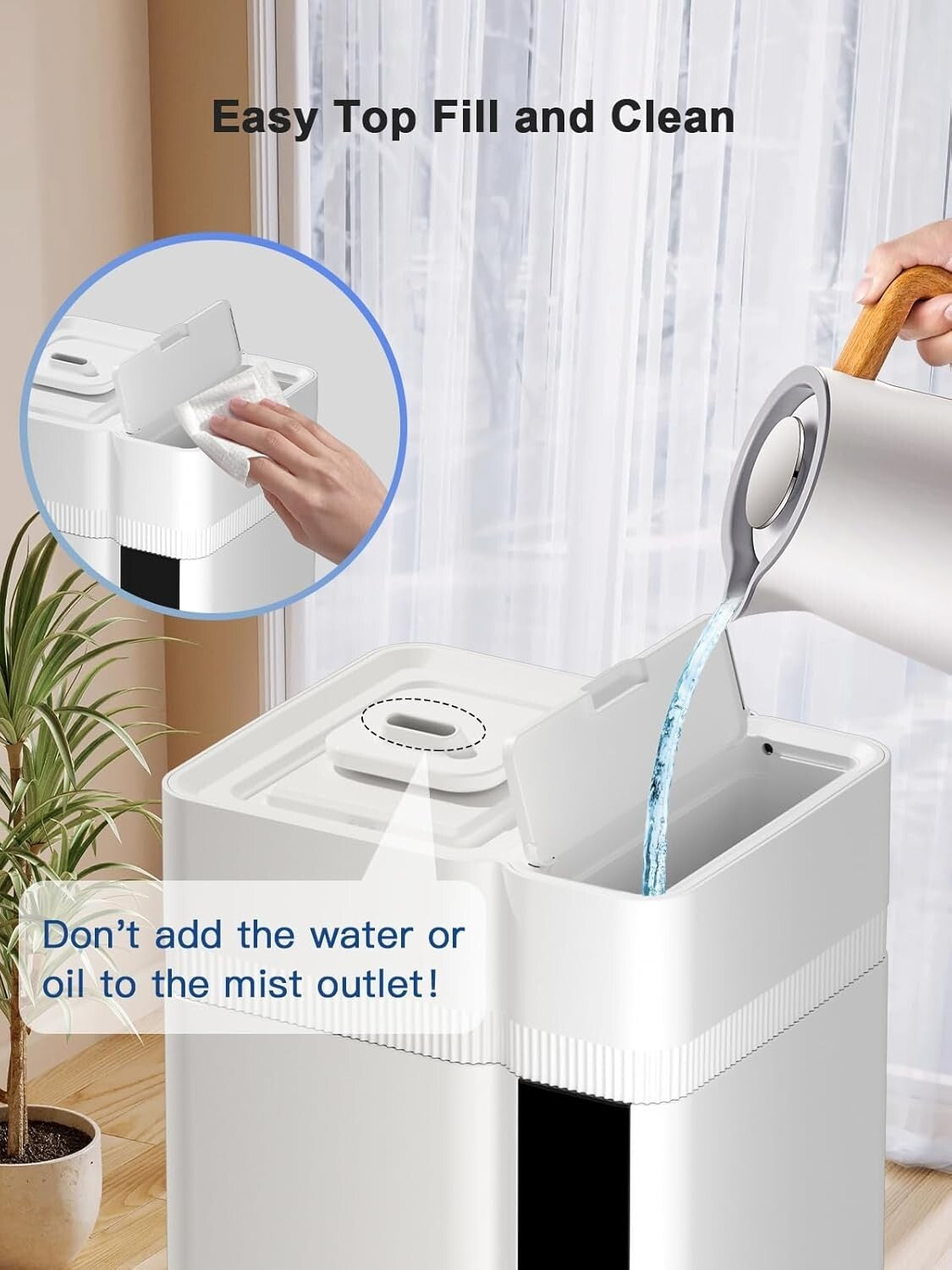 13L/3.4Gal Humidifiers for Bedroom, Ultrasonic Warm & Cool Mist Humidifier La...