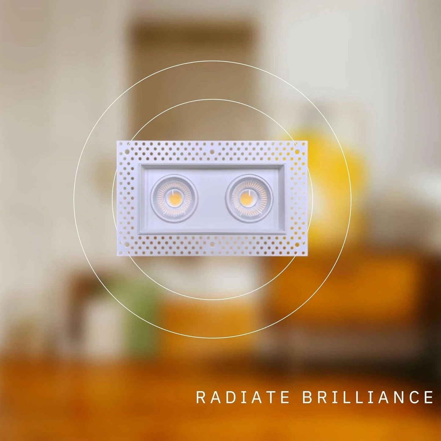 4 In. 2-Head LED Slim Square Recessed Anti-Glare Gimbal Downlight, White, Canles
