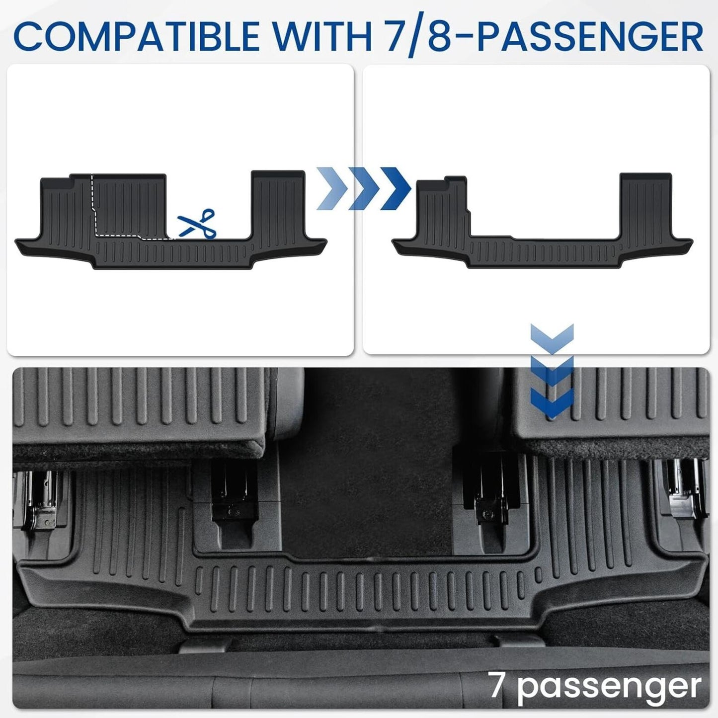 Floor Mats Cargo Mat Set for 2022-26 Nissan Pathfinder 7/8 Seats Car Mat