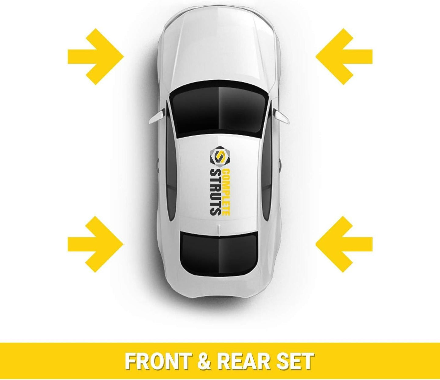 Front Complete Strut Assemblies with Coil Springs and Rear Shock Absorbers