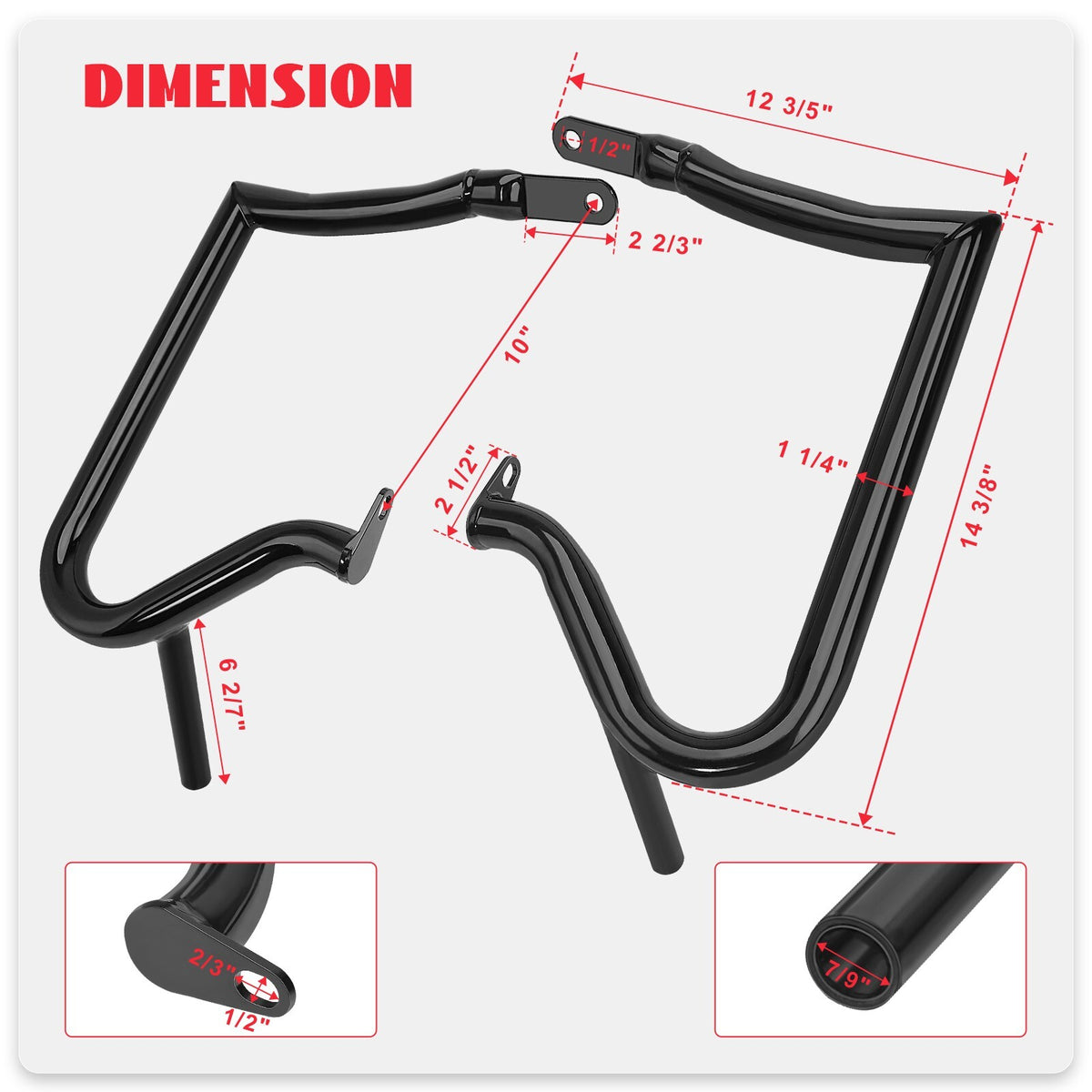 Saddlebag Guard Crash Bar for Harley Touring Street Glide Road Glide 2009-2026