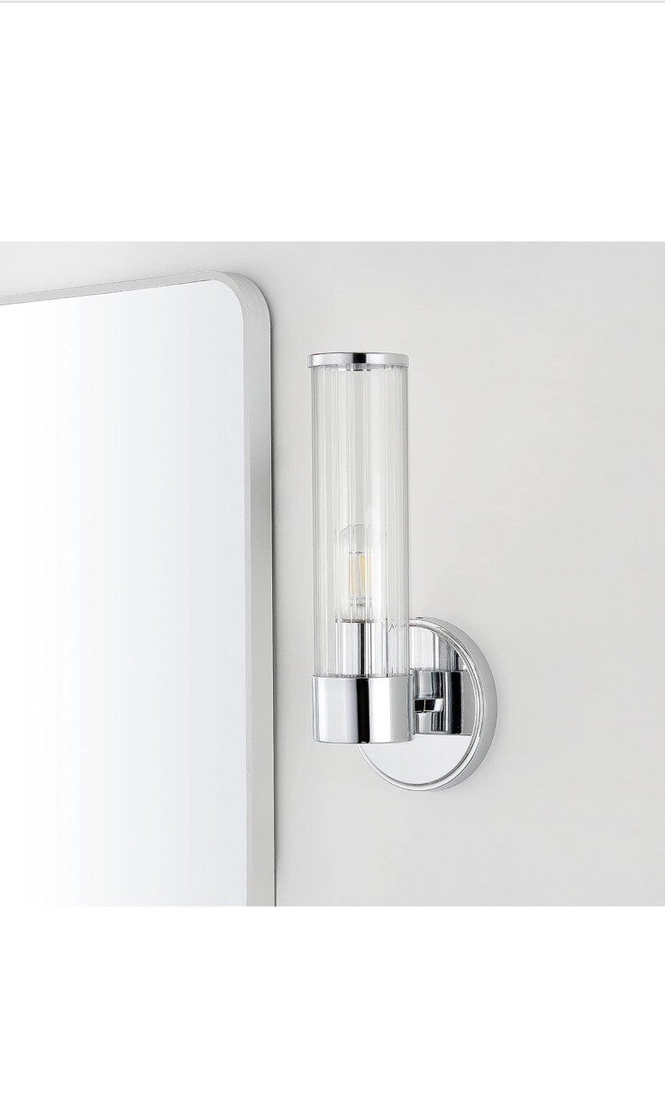 6" Chrome 1-Light Modern Mid-Century LED Vanity Light Sconce for Bathroom..Etc
