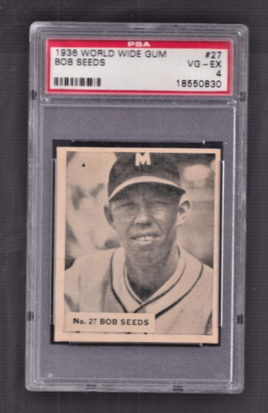 1936 World Wide Gum #27 Bob Seeds Baseball Card PSA 4 VG-EX