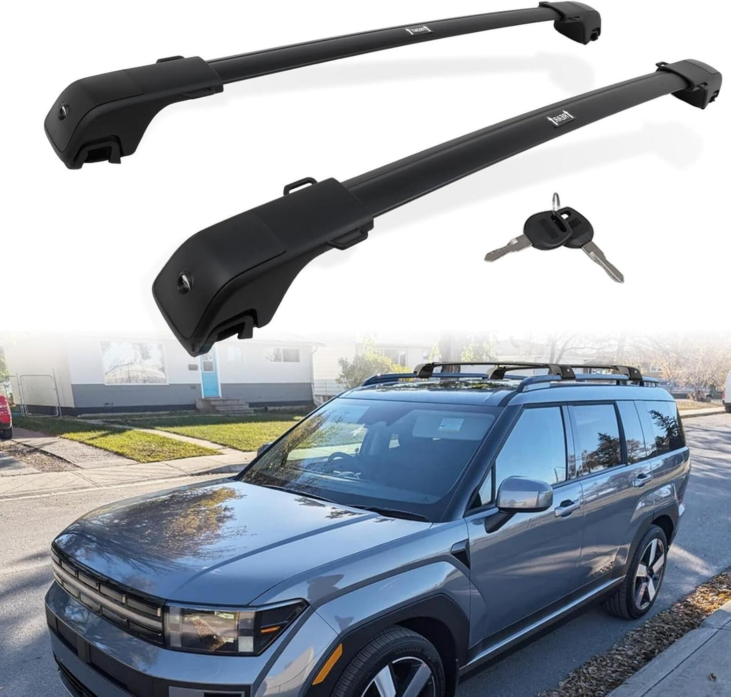 Lockable Cross Bars Roof Rack for Hyundai Santa Fe 2024-2026 Aluminum