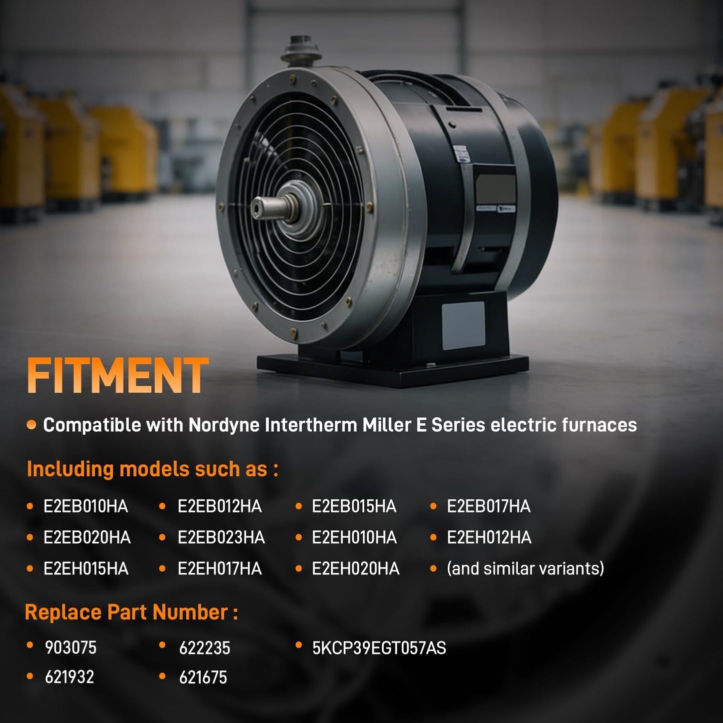 Blower Motor 1/3HP 903075 5KCP39EGT057AS For Nordyne Intertherm Miller 621675
