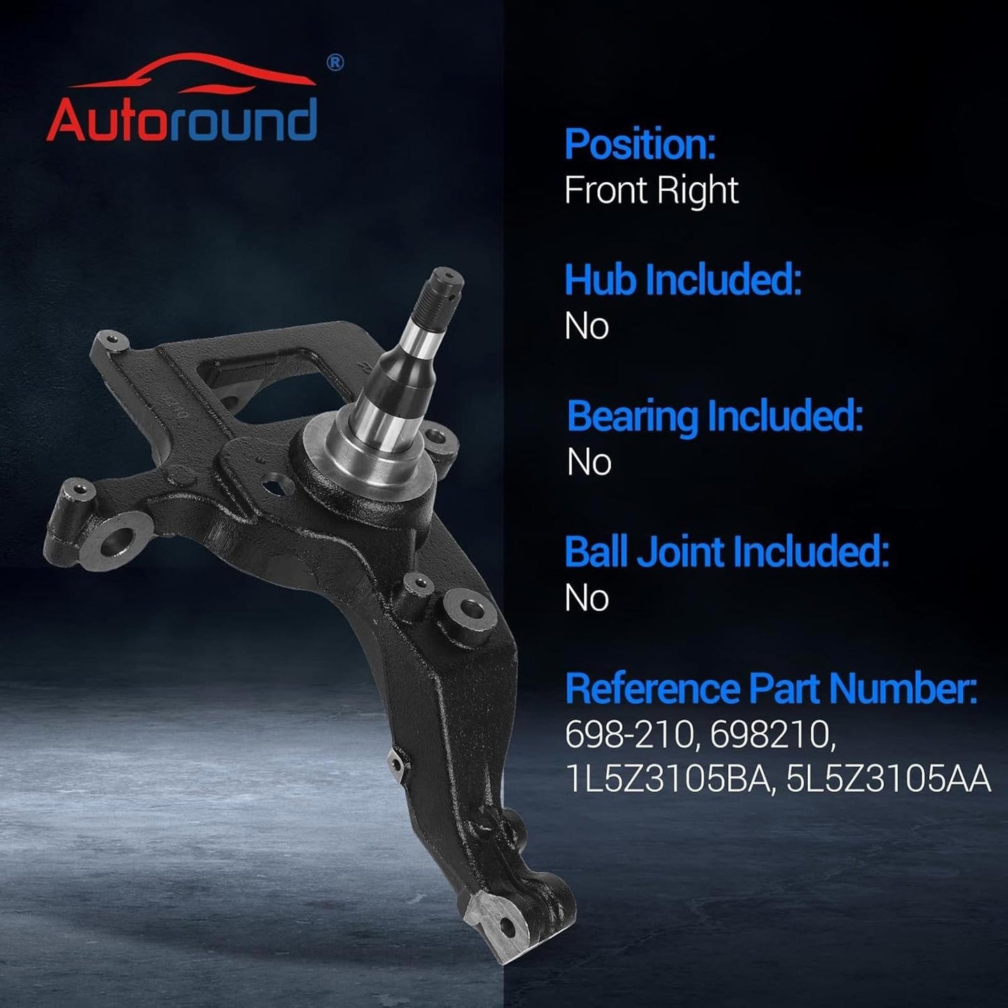 Autoround 698210 Front Suspension Steering Knuckle Compatible with Ford Ranger