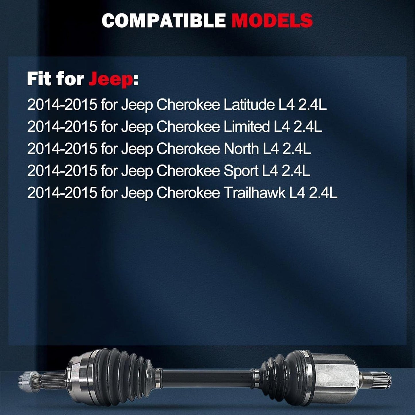 NCV82002 CV Axle Shaft Assembly Fit For Jeep for Cherokee 2.4L 2014-2015
