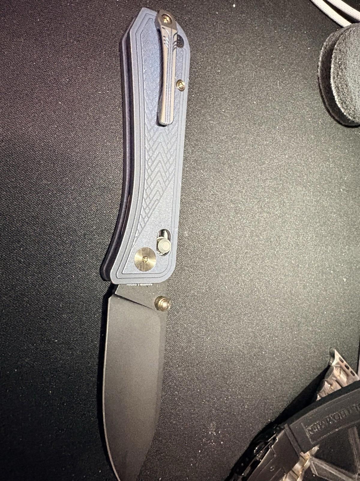WE Knife Bougie Banter 24009-1 Blue Titanium CPM S45VN Steel Knife