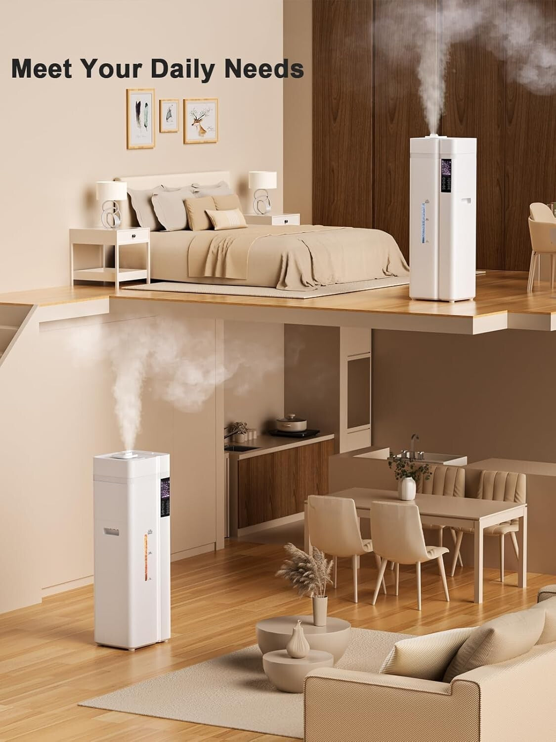 13L/3.4Gal Humidifiers for Bedroom, Ultrasonic Warm & Cool Mist Humidifier La...