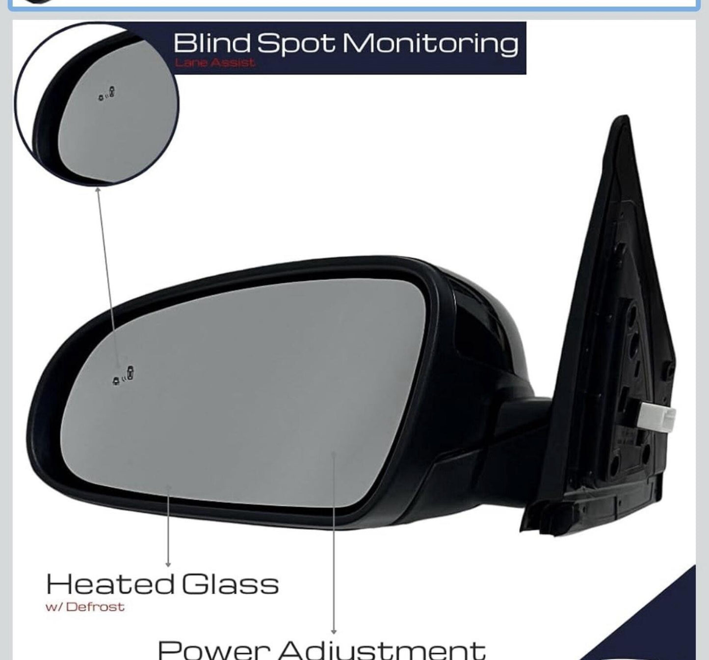 For 2018-2021 Kona Driver Left Mirror 87610J9130MZH HY1320257