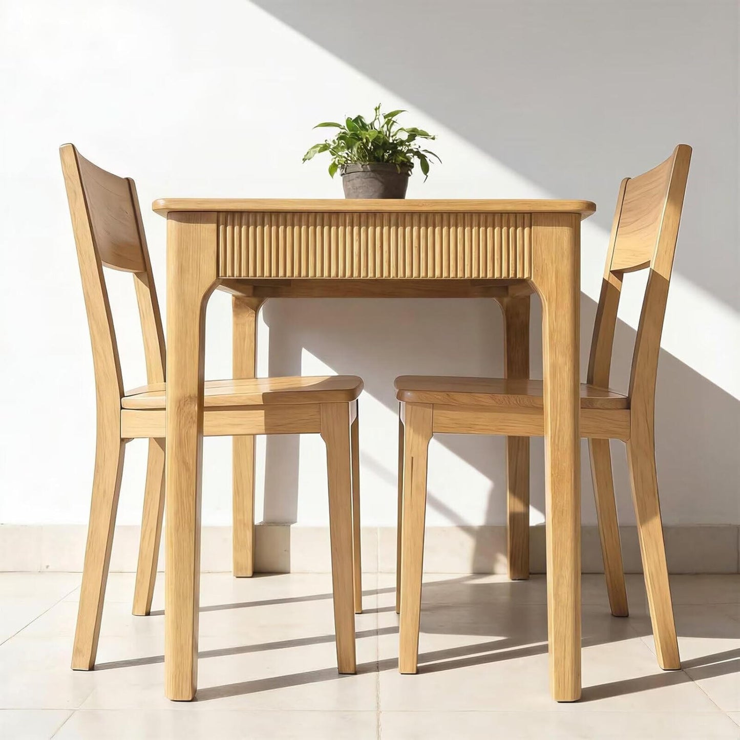 31.5" Solid Wood Dining Table for 2 - Modern Farmhouse Design for Small Spaces