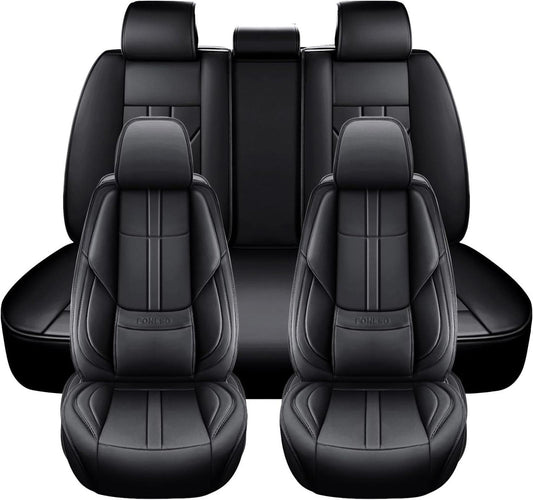 Universal Car Seat Covers 5 Seats, Nappa Leather Automotive Seat Covers Non-Slip