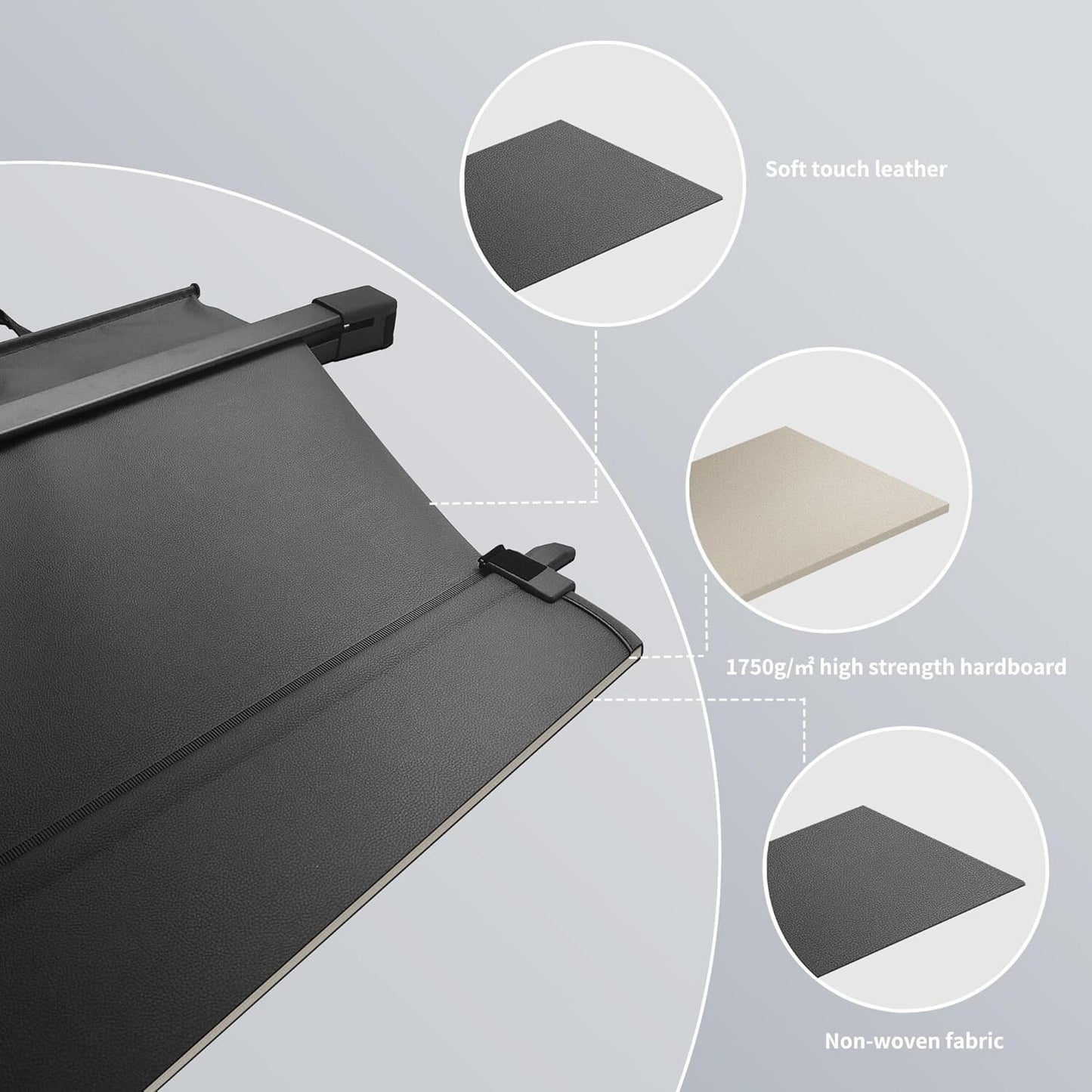 VESUL Retractable Cargo Cover Compatible with Honda Pilot 2023 2024 2025