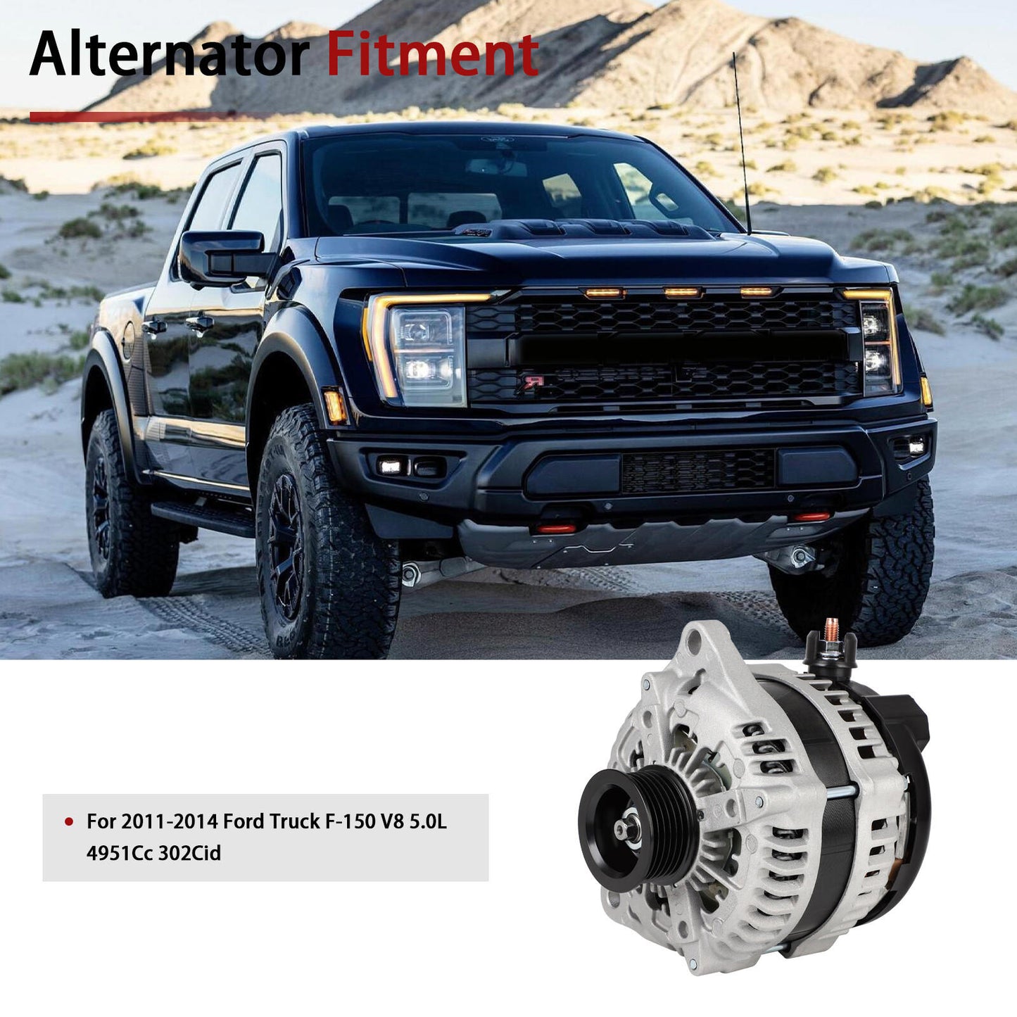 For 2011-2014 Ford F150 Pickups 5.0L Alternator 220Amp 1042106270 1042106660