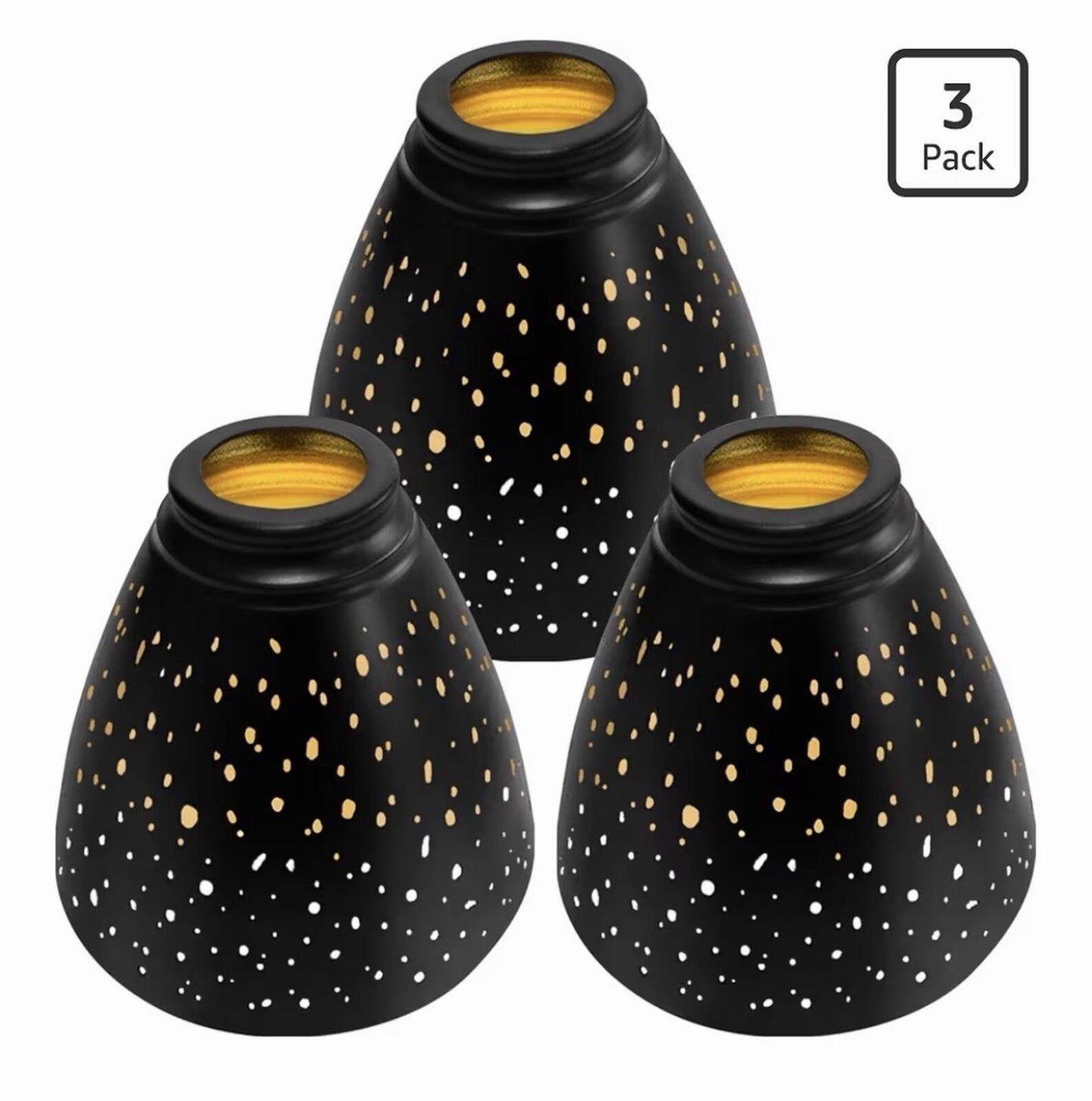 Ceiling Fan Light Covers, 3 Pack Pendant Light Shade Replacement with 1-5/8