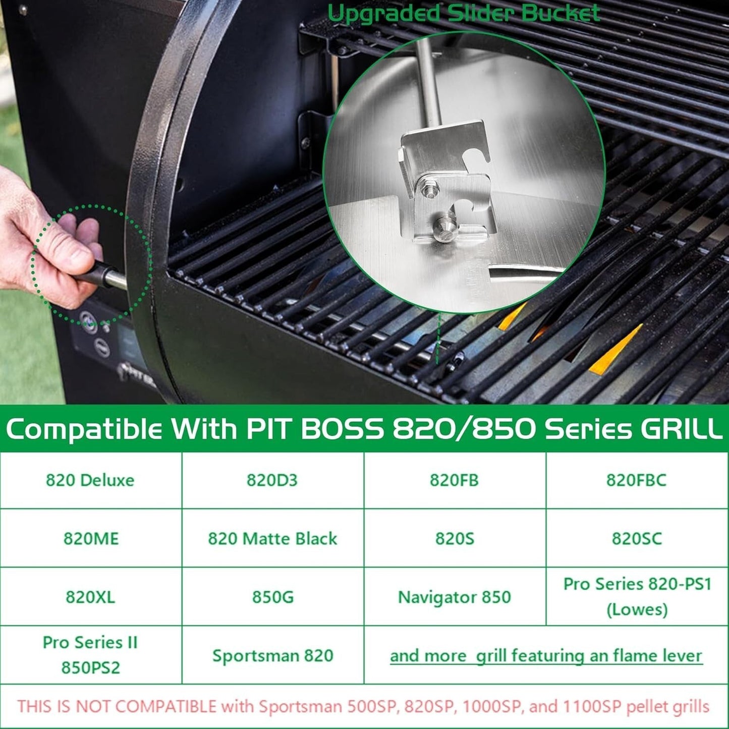 Flame Broiler Kit for 820 850 Series Pellet Grill Parts, Pit Boss PB820D3, PB820