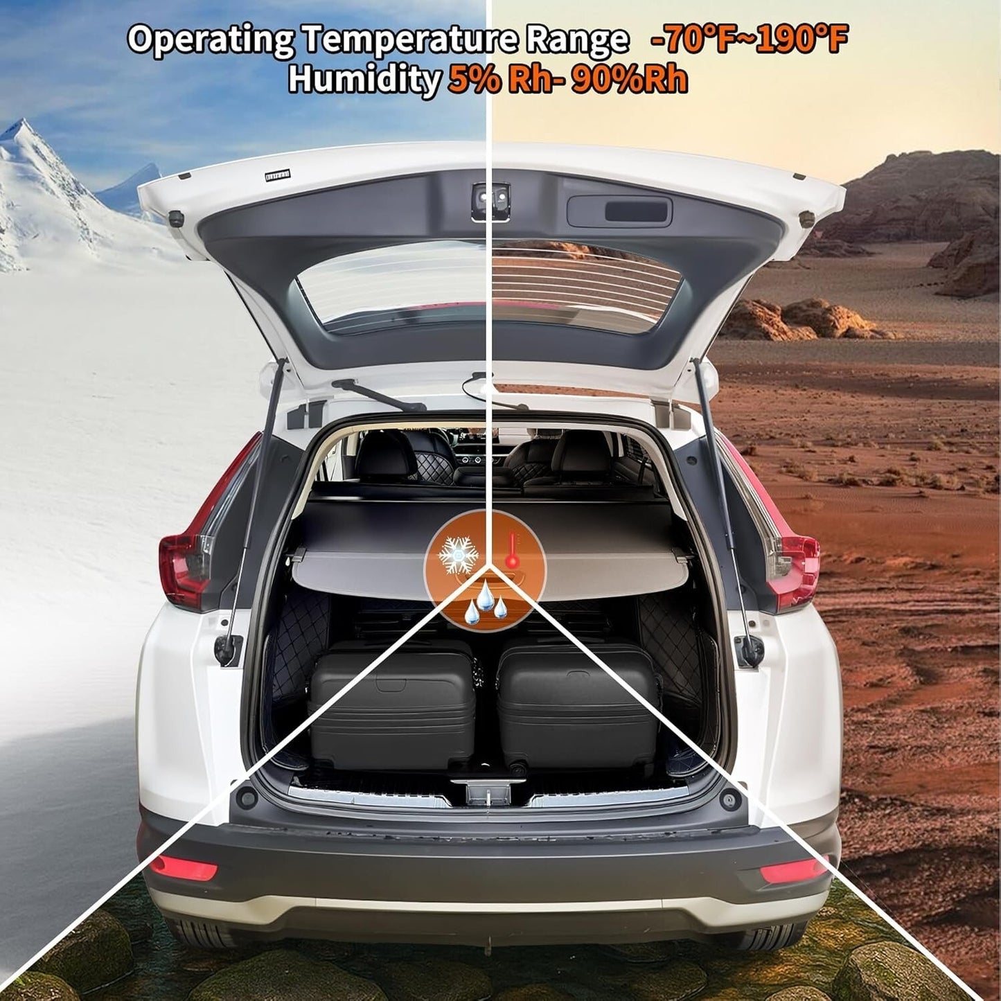 VESUL Retractable Cargo Cover Compatible with Honda Pilot 2023 2024 2025
