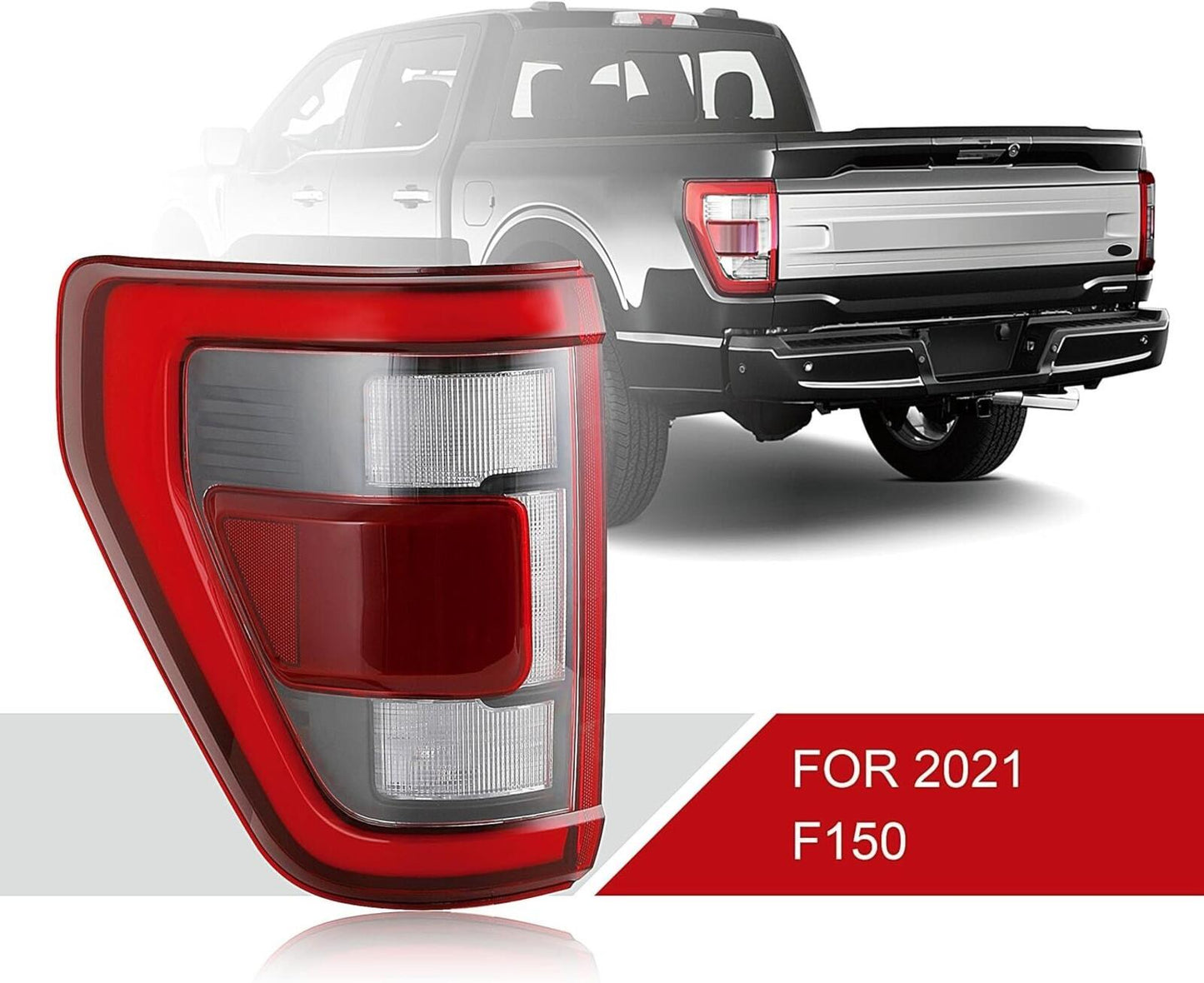 Driver LED Black Pickup Tail Lights Assembly w/Blind Spot Ford F-150 2021-23