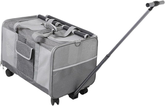 Pet Carrier with Wheels Pet Travel Carrier on Wheels,Breathable,Pet Travel Bag