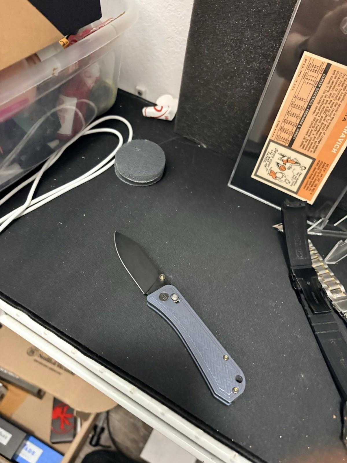 WE Knife Bougie Banter 24009-1 Blue Titanium CPM S45VN Steel Knife
