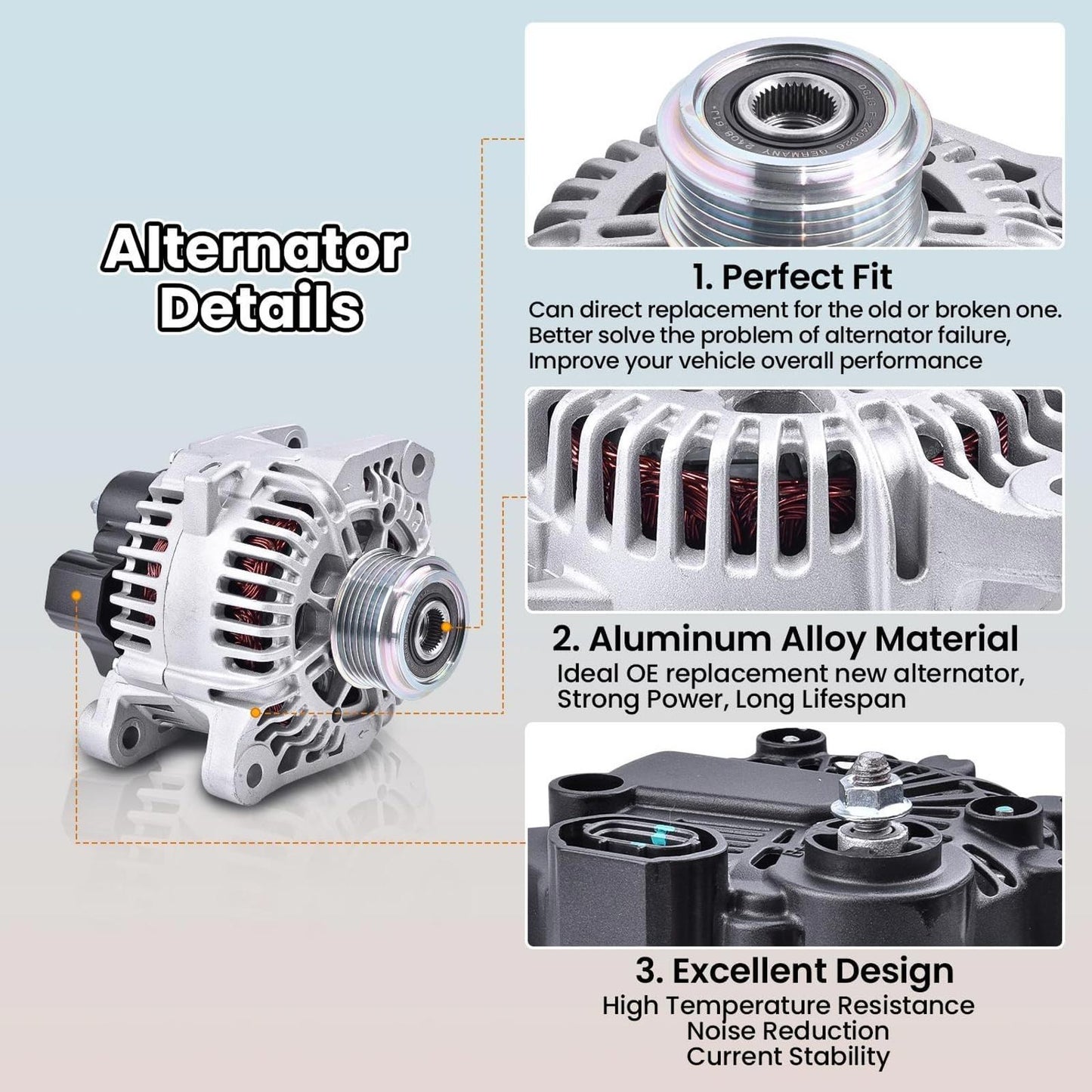 37300-2G600 Alternator Compatible with Hyundai Sonata 2011-2014 2.0L