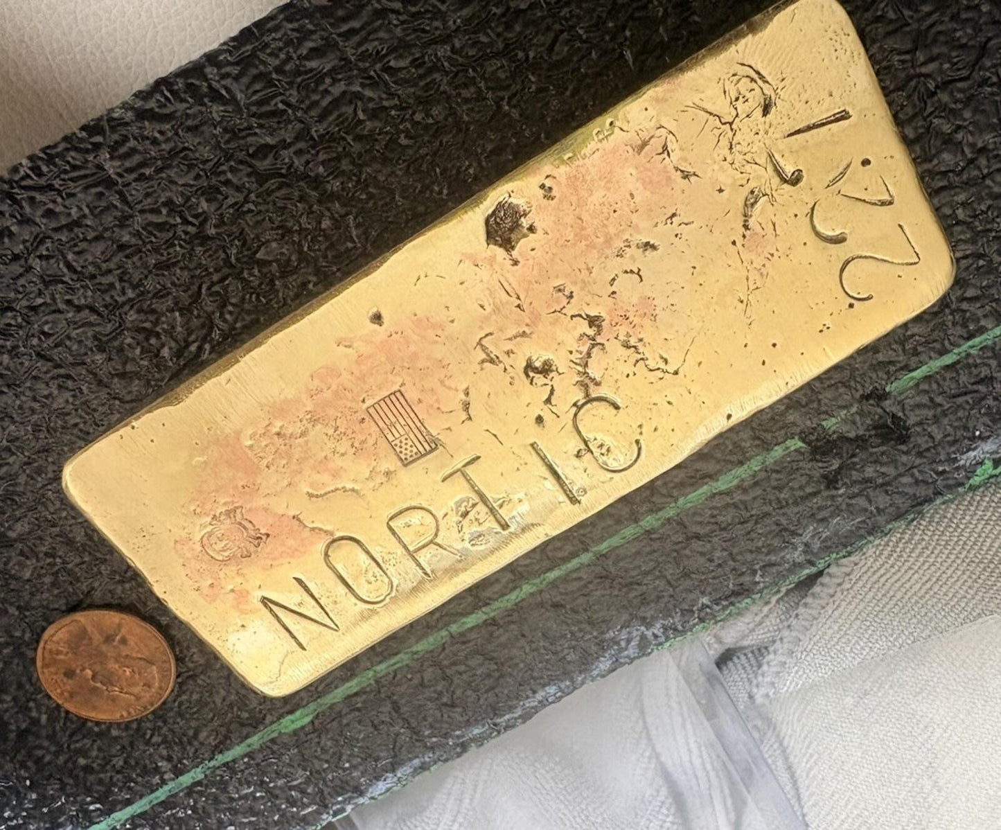 22.7 Ounces Of Nortic Gold Bar Beautiful Hand Poured Bar Fast Shipping 💰📈