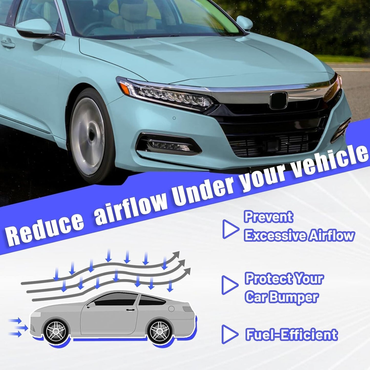 Front Bumper Lip Splitter Compatible with 2018-2022 Honda Accord 4Dr Sedan Air D