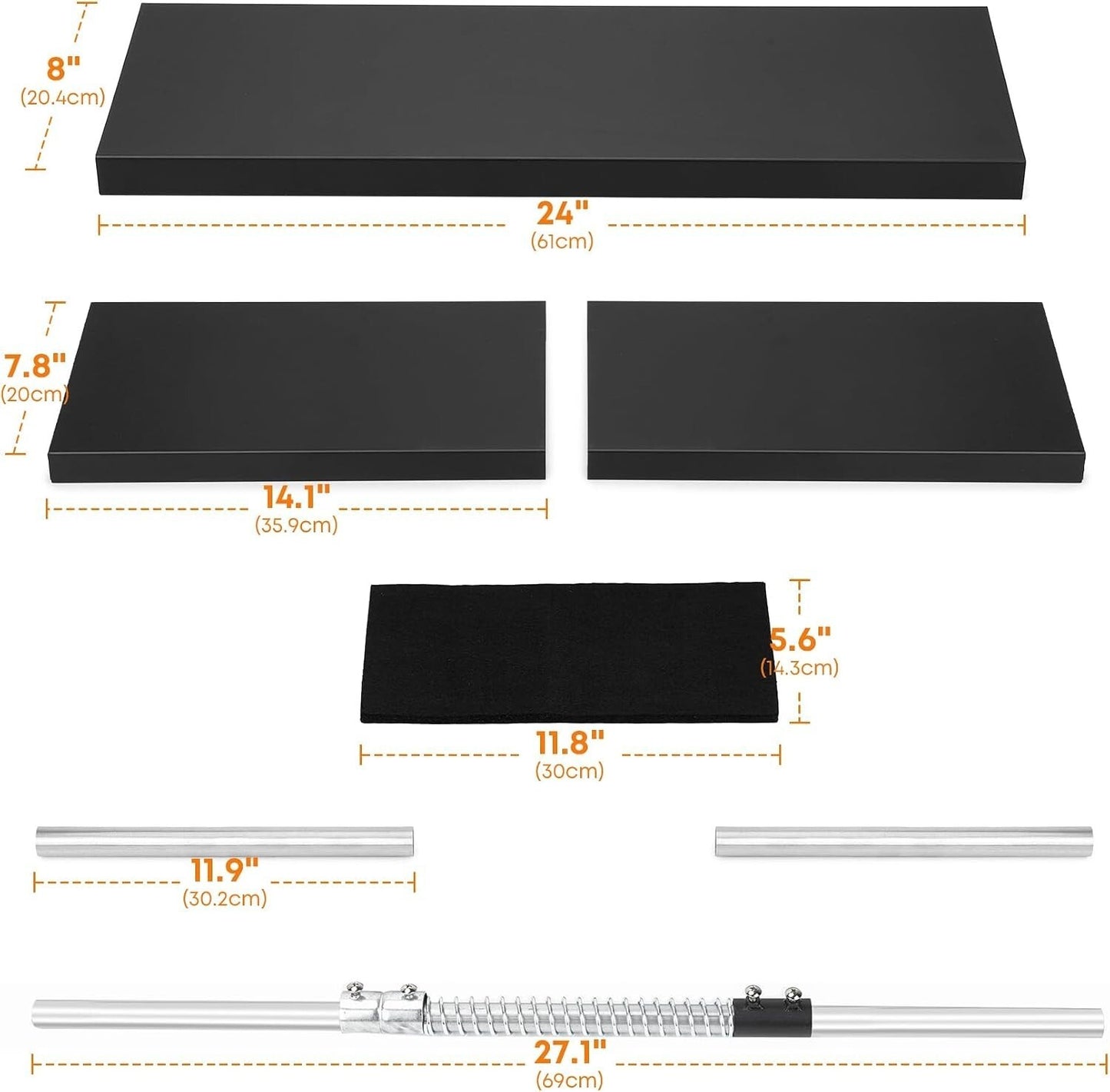 Stanbroil Smoke Guard for 28.5 to 48-Inch by 8-Inch Fireplaces Black Powder