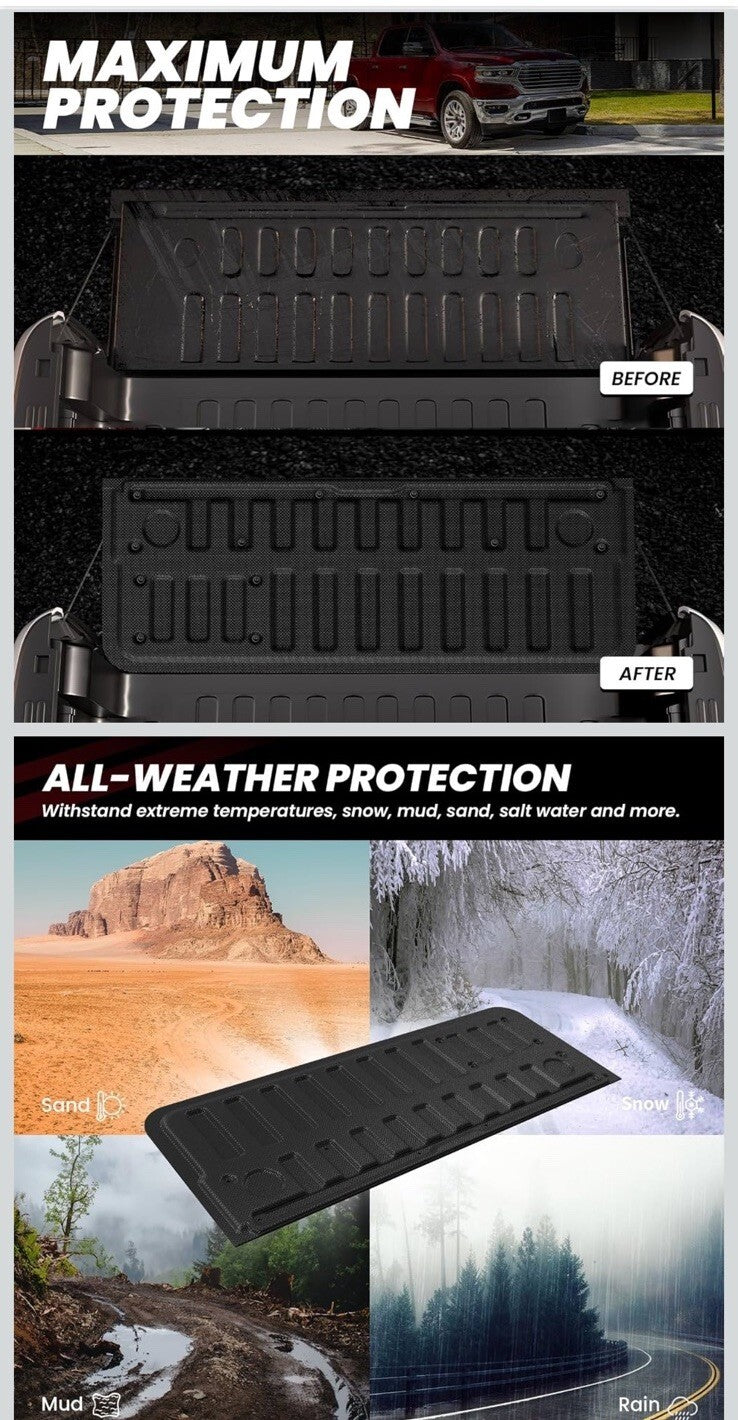 Tailgate Mat 2025 2026 for Dodge Ram 1500 Power Tailgate (NOT for Standard