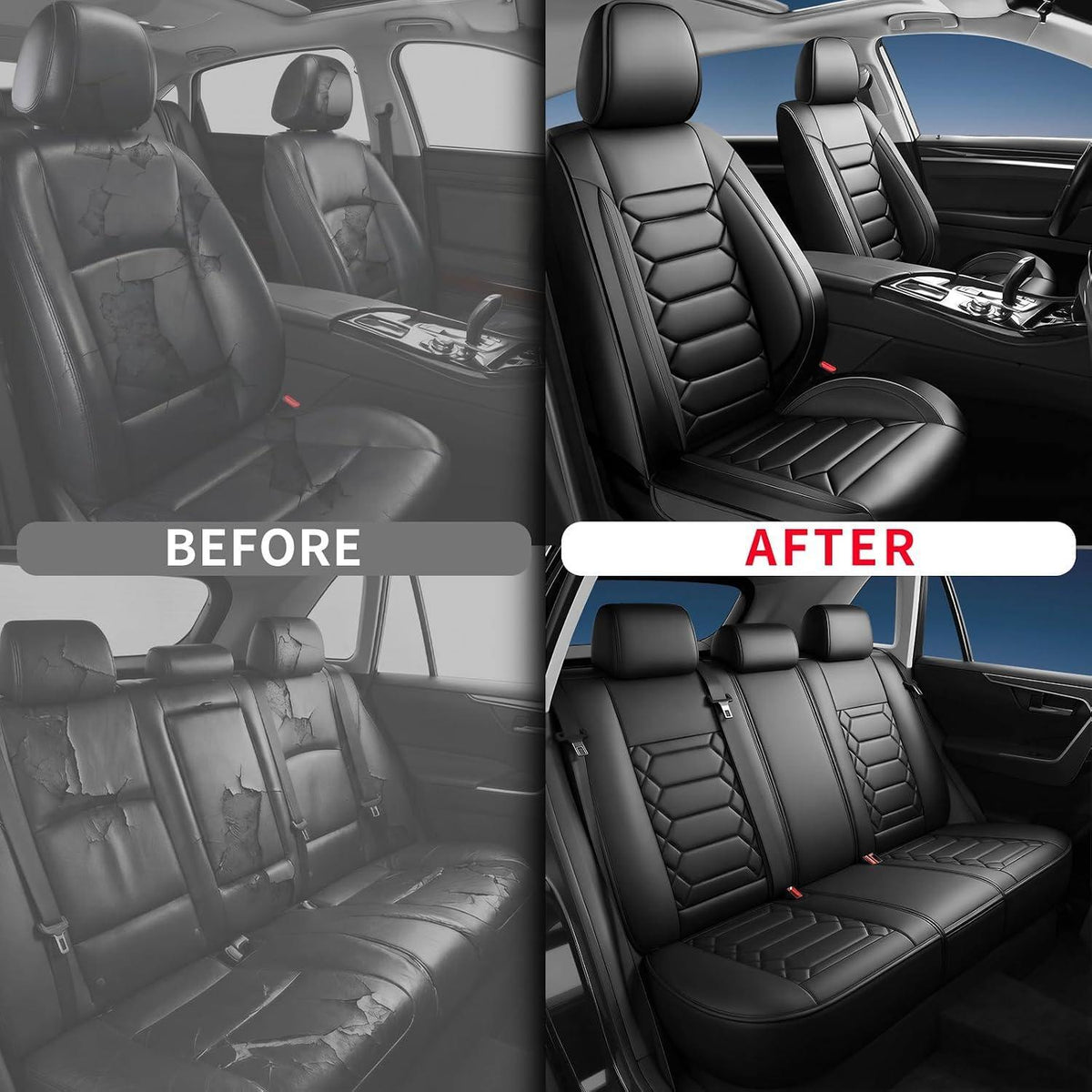Car Seat Covers 5-Seat For Jeep Liberty 2002-2012 PU Leather Cushion Set