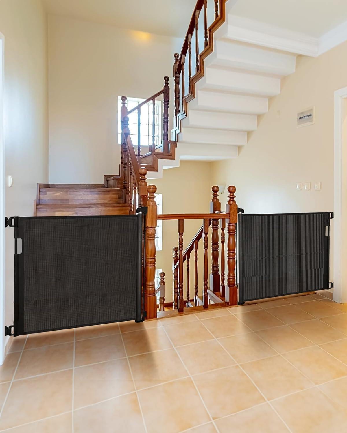 Veraste (2 Pack) Retractable Baby Gate for Doorways and Stairs, Mesh Safety Gate