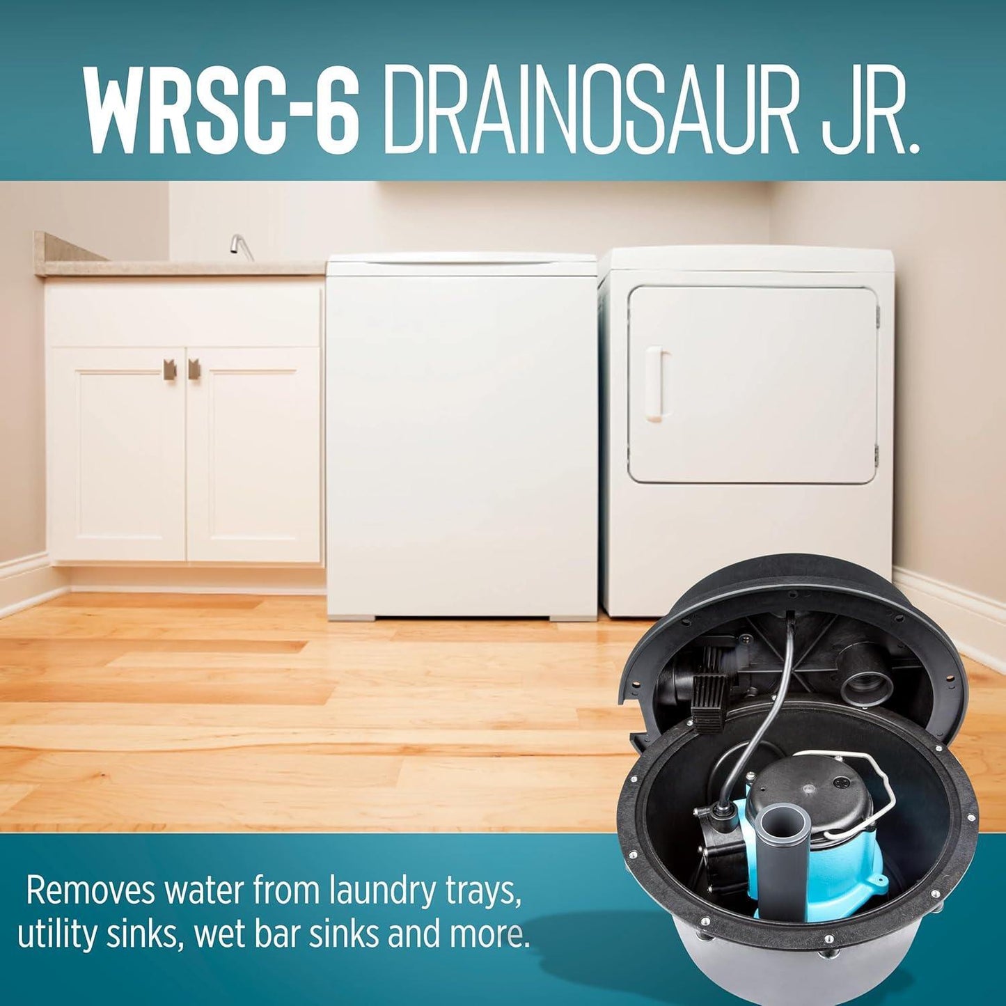 Little Giant 506065 WRSC-6 - Compact Drainosaur 1/3 HP Sink/Drain 3.5 Gal Tank