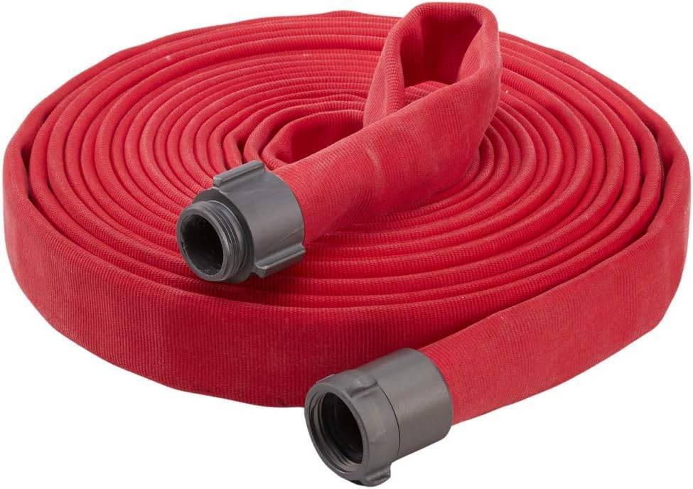 Fire Hose - 2 1/2" x 50' Lay Flat Water Hose - Made in the USA - Red Firehose