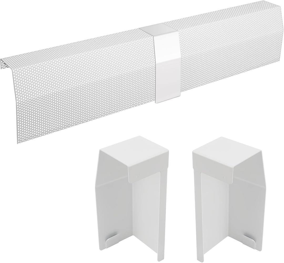 6ft White Steel Slip-On Baseboard Heater Cover with End Caps Hydronic