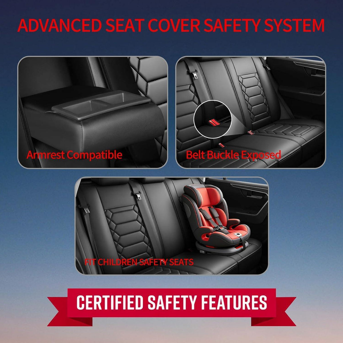 Car Seat Covers 5-Seat For Jeep Liberty 2002-2012 PU Leather Cushion Set