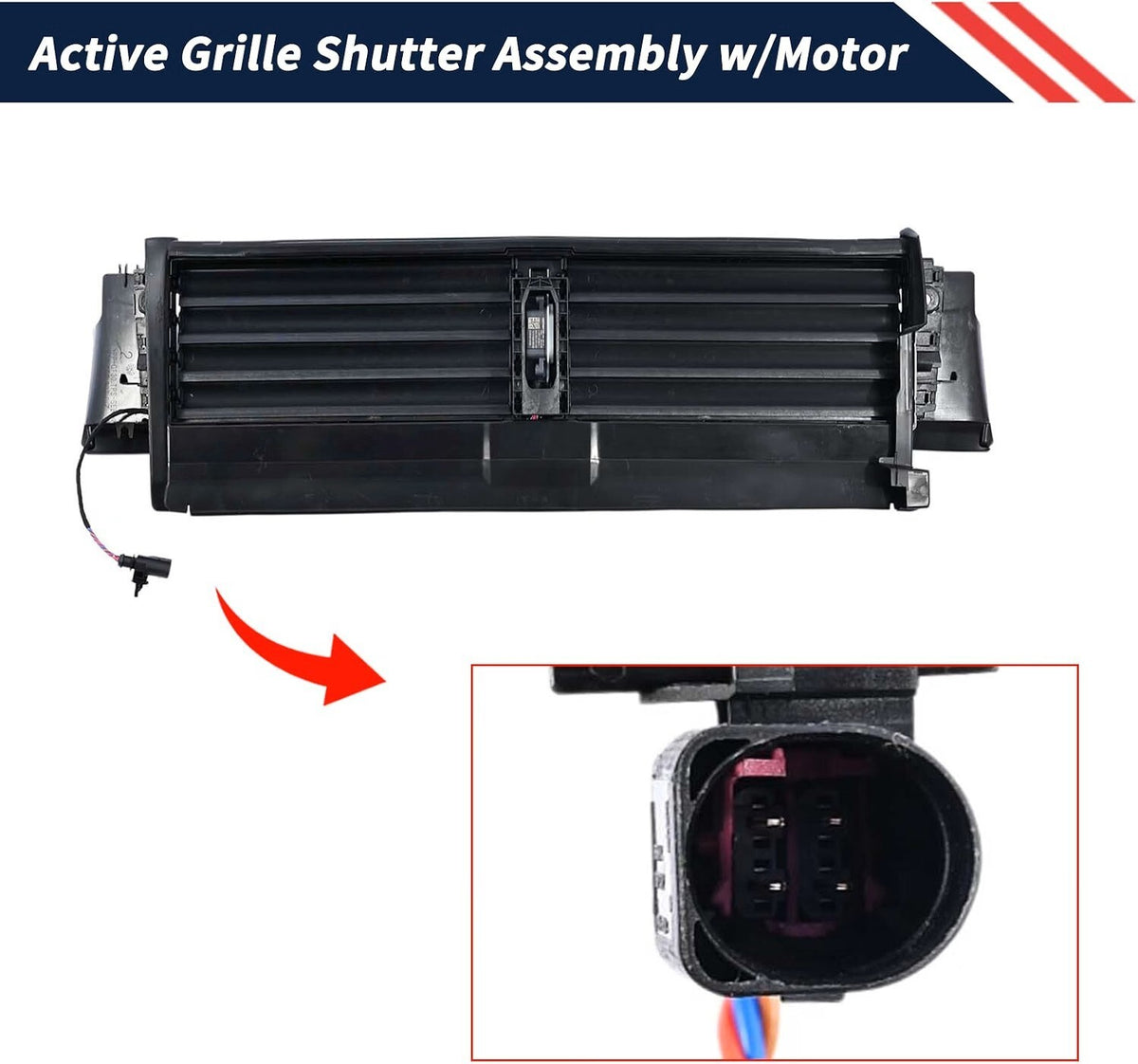 Active Grille Shutter w/ Motor Assy for Volkswagen Jetta 2019-2021 with Motor