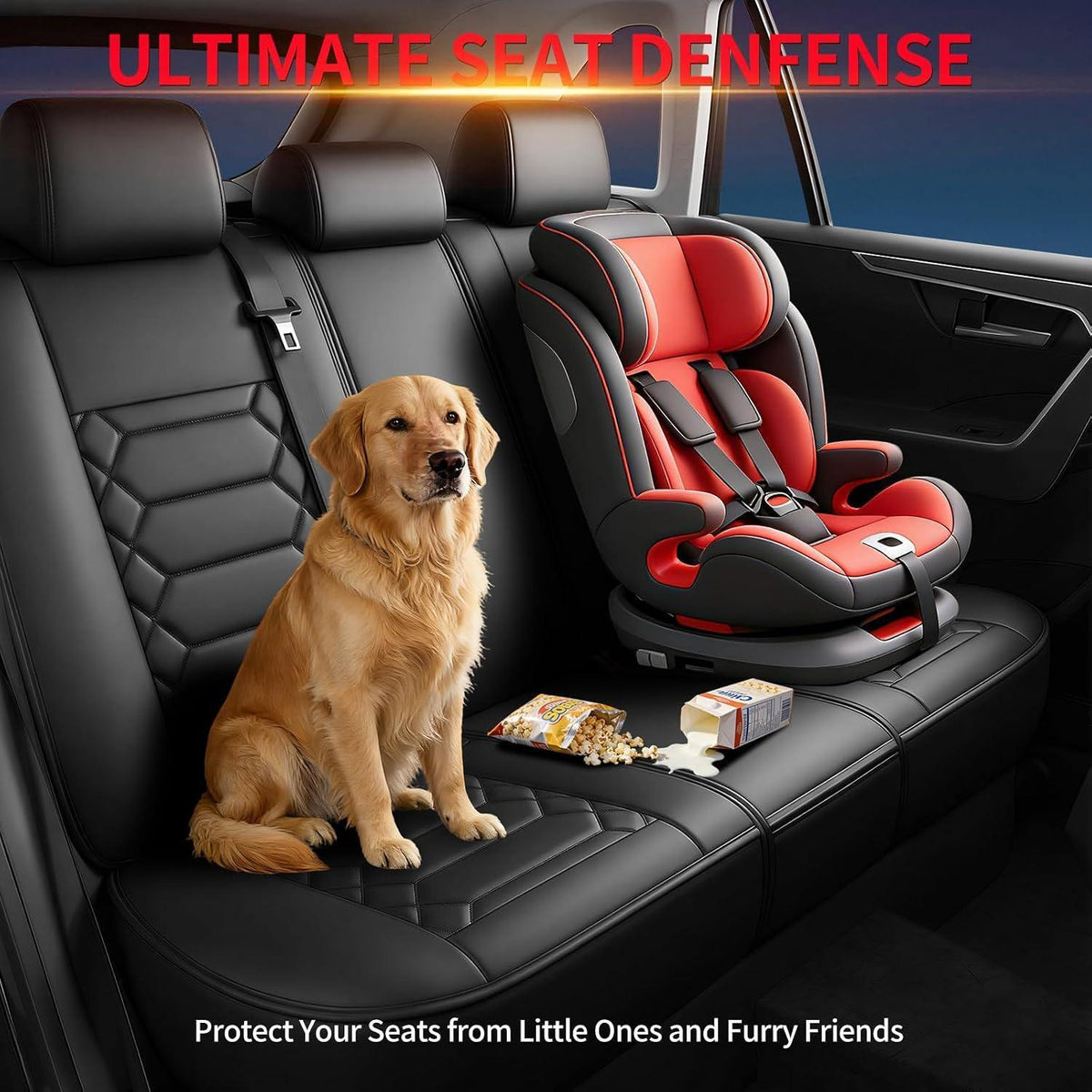 Car Seat Covers 5-Seat For Jeep Liberty 2002-2012 PU Leather Cushion Set
