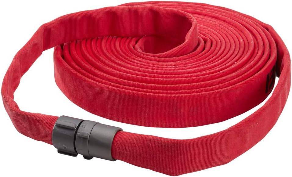 Fire Hose - 2 1/2" x 50' Lay Flat Water Hose - Made in the USA - Red Firehose