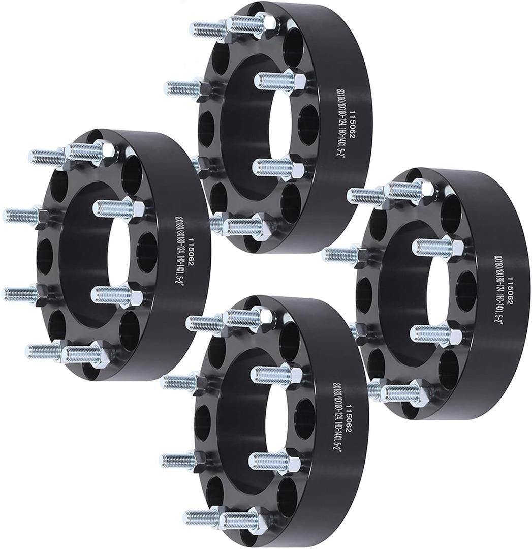 OCPTY 8x180 Wheel Spacers 2in 14x1.5 124.1mm Silverado Sierra 2500 HD