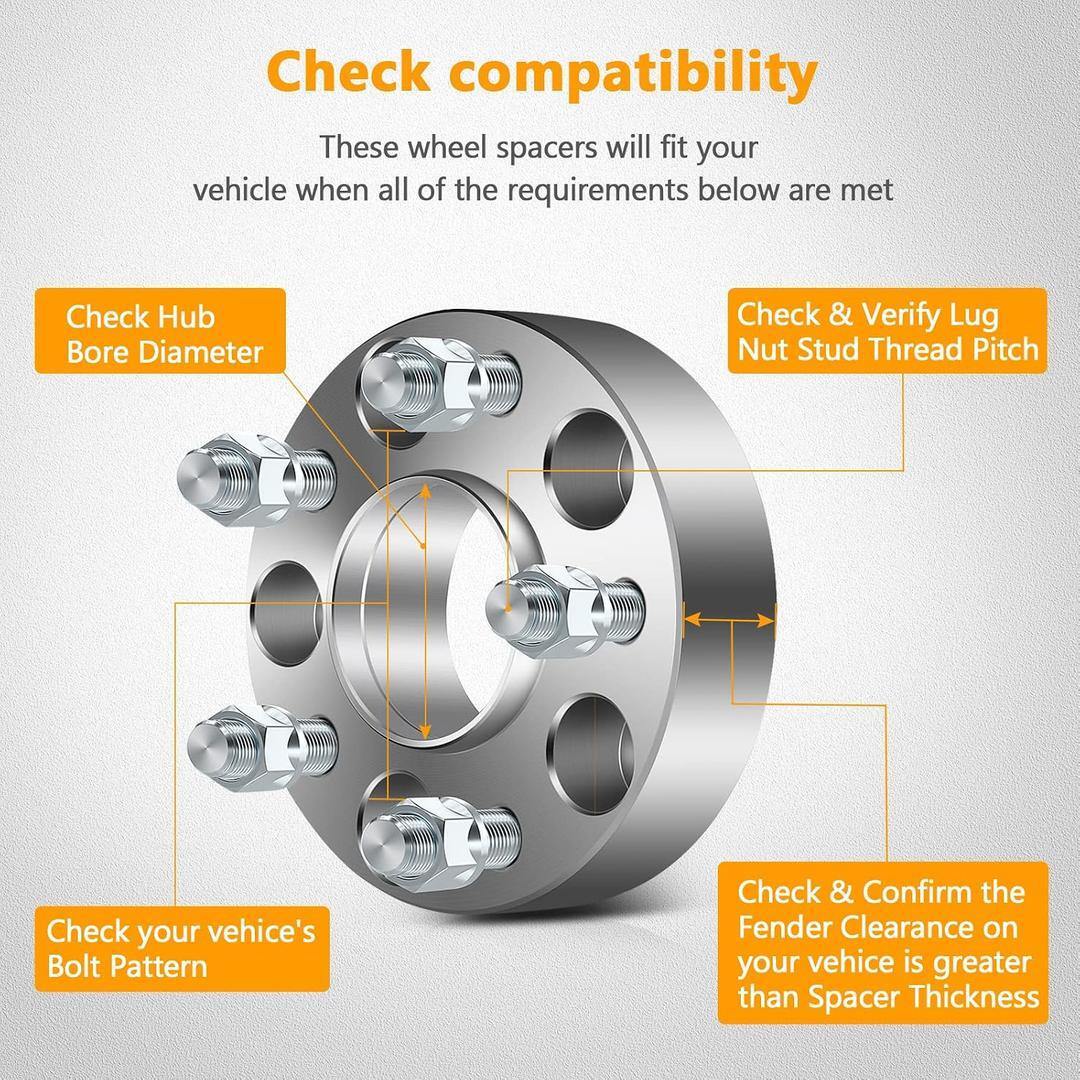 OCPTY 8x180 Wheel Spacers 2in 14x1.5 124.1mm Silverado Sierra 2500 HD