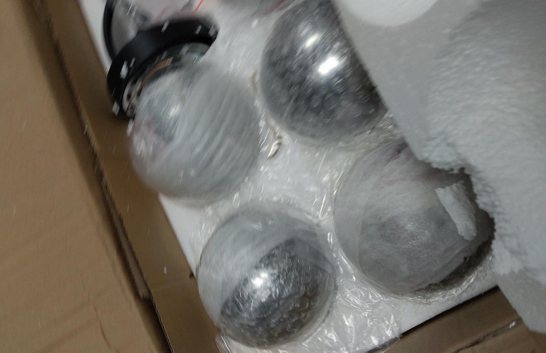 Sputnik Black 5-Light Chandelier Smoke Glass Globe 15.35in G9 Ceiling Light