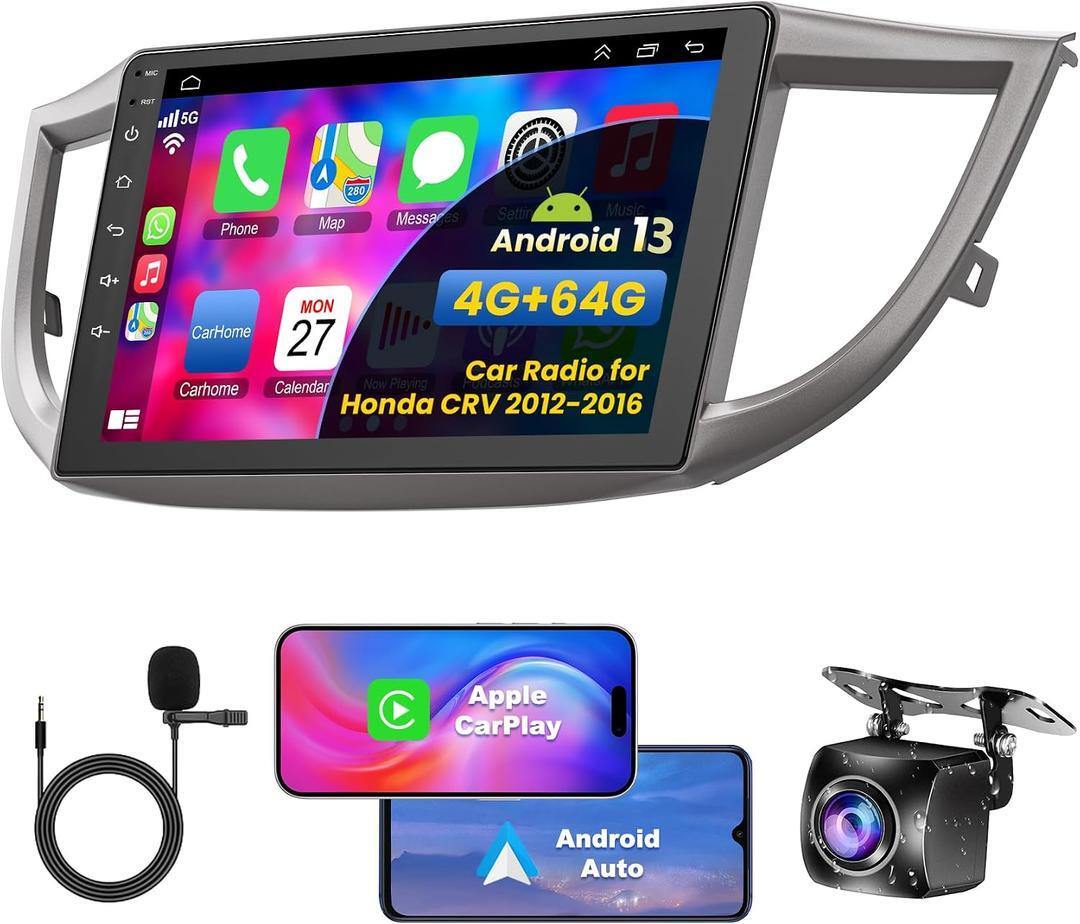 Honda CR-V 2012-2016 Android 13 Stereo 9in 4GB 64GB CarPlay Android Auto